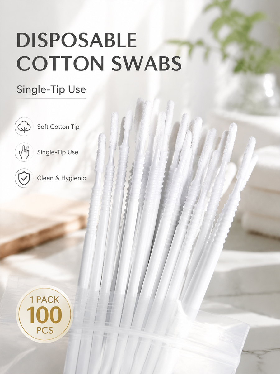 Lashes Eyelash Extension - Disposable Long Cotton Swabs Eyelash Extensions
