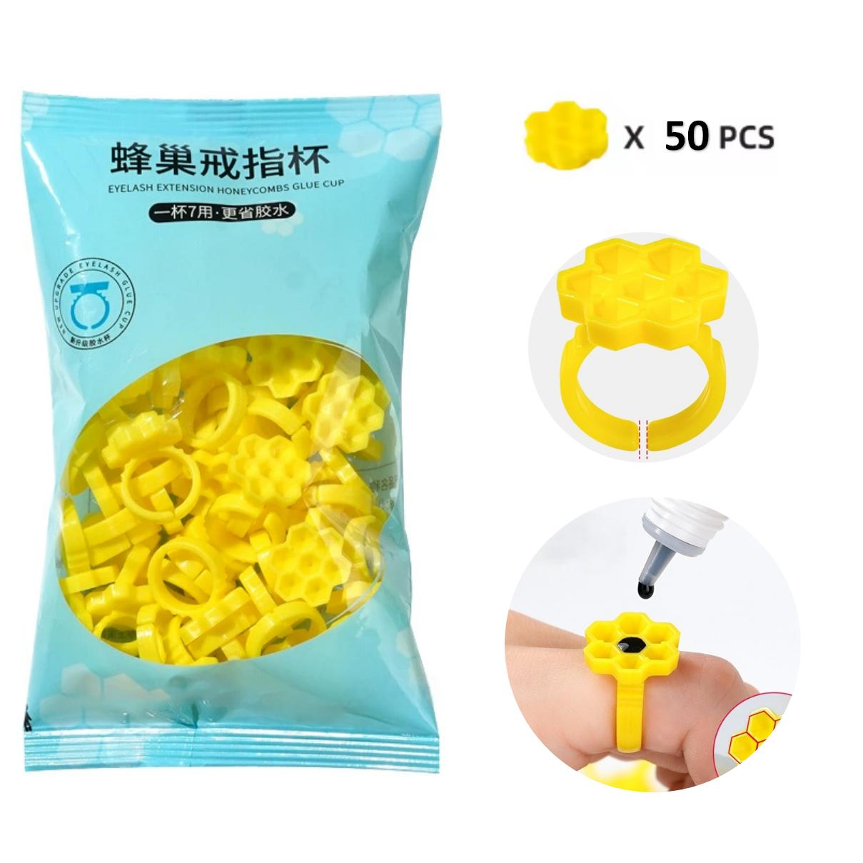 Eyelash Extension Class - 50PCS Holder Ring Cups for Eyelash