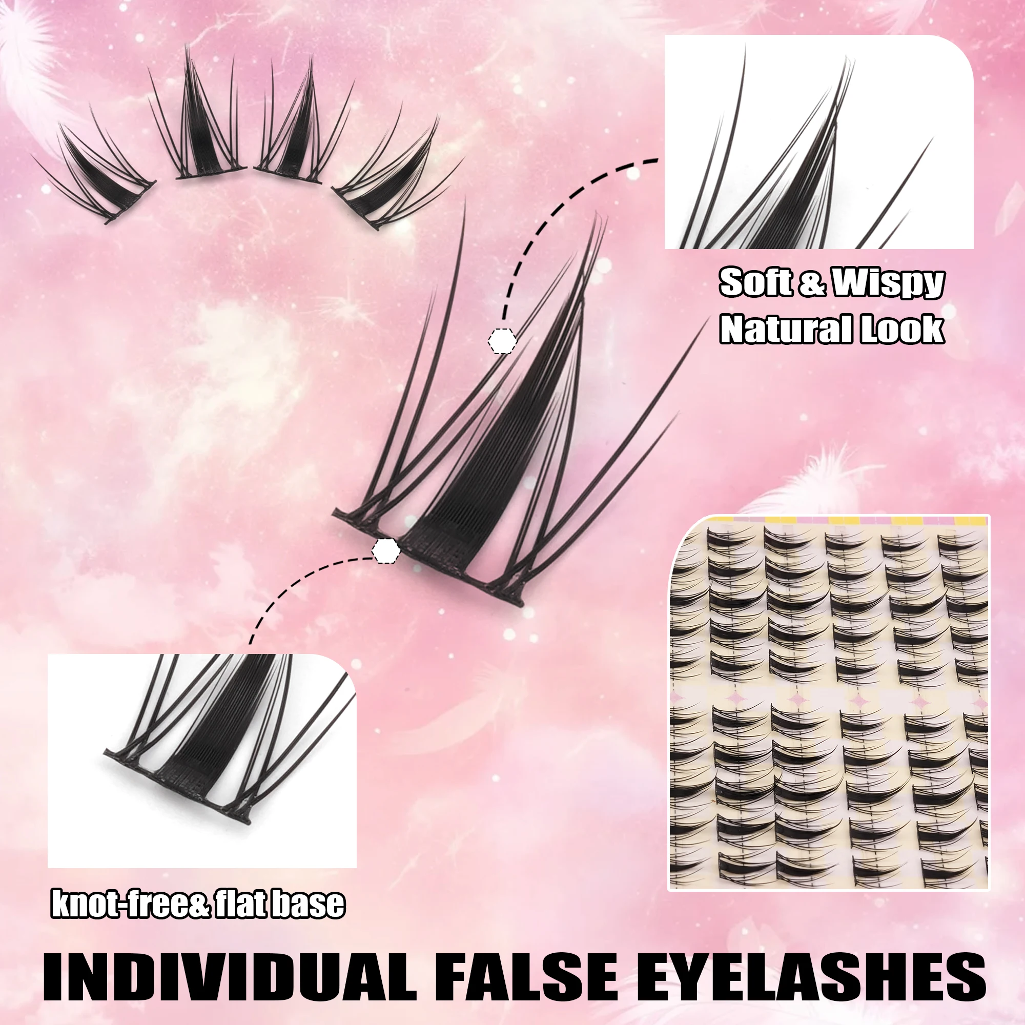 308PCS Mixed D Curl Soft Wispy - Lashes Eyelash Extension 评论和价格
