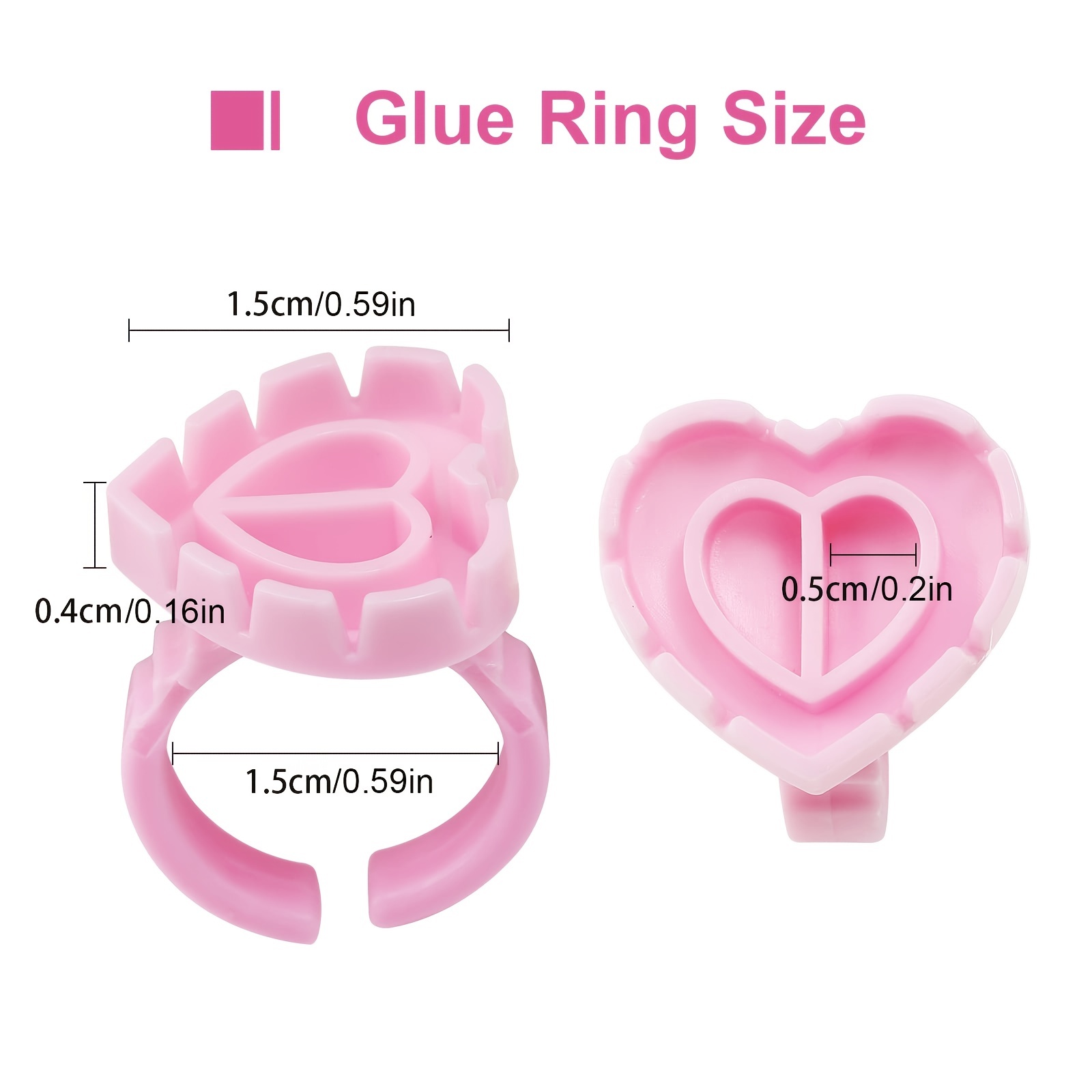 100PCSHeart Eyelash Glue Rings - Eyelash Extension Examples 评论和价格