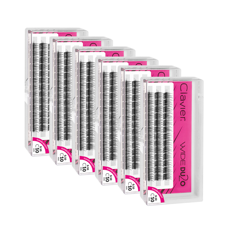 Clavier WIDE DU2O 6 Boxes Kit  - Eyelash Extension Double Volume 评论和价格
